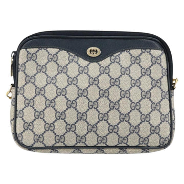 GUCCI GG Supreme Shoulder Bag PVC Navy Gold 97 02 068 Auth bs31133 - 0