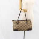 GUCCI GG Canvas Web Sherry Line Tote Bag Beige Gold 177052 Auth bs31134-26