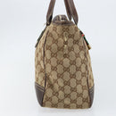GUCCI GG Canvas Web Sherry Line Tote Bag Beige Gold 177052 Auth bs31134-3