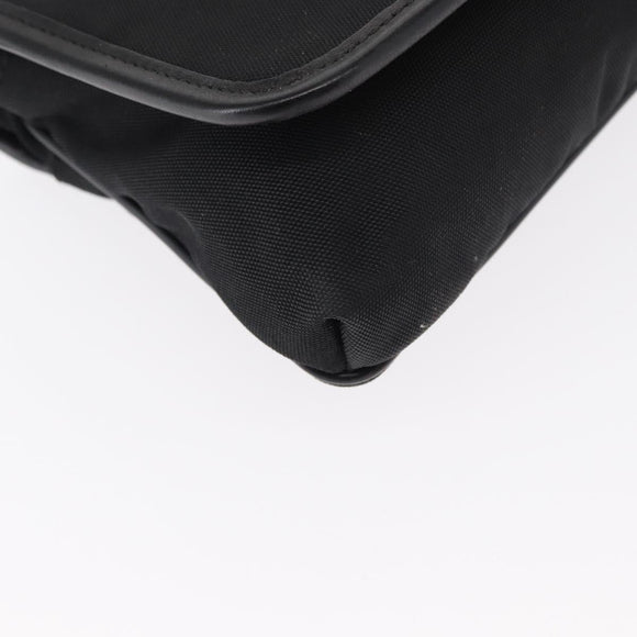 GUCCI Web Sherry Line Shoulder Bag Nylon Black Green 181064 Auth bs31135