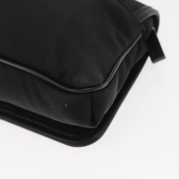 GUCCI Web Sherry Line Shoulder Bag Nylon Black Green 181064 Auth bs31135