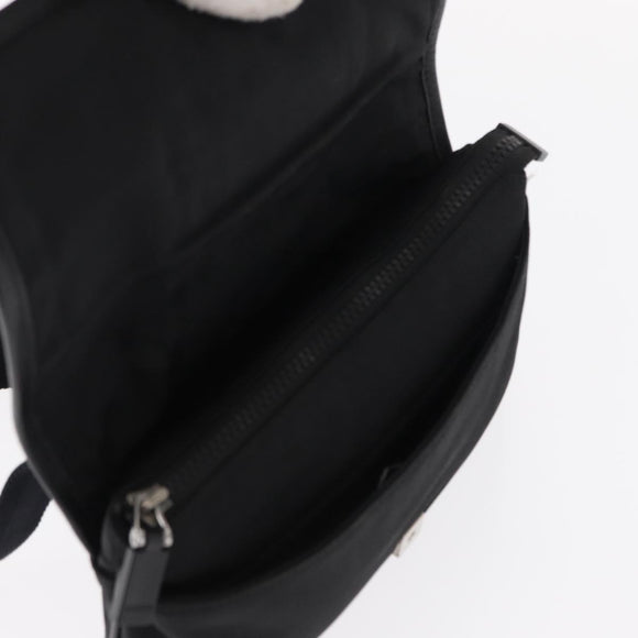 GUCCI Web Sherry Line Shoulder Bag Nylon Black Green 181064 Auth bs31135