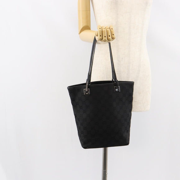 GUCCI GG Canvas Tote Bag Beige Silver 31244 Auth bs31136