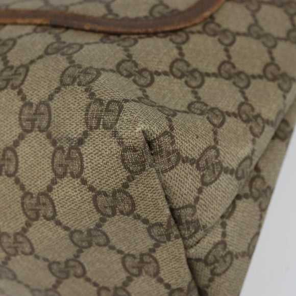 GUCCI GG Supreme Web Sherry Line Tote Bag PVC Beige Gold 39 02 003 Auth bs31137
