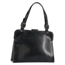 PRADA Hand Bag Leather Black Silver Auth bs31140-1