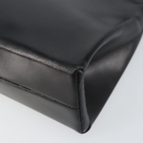 PRADA Hand Bag Leather Black Silver Auth bs31140