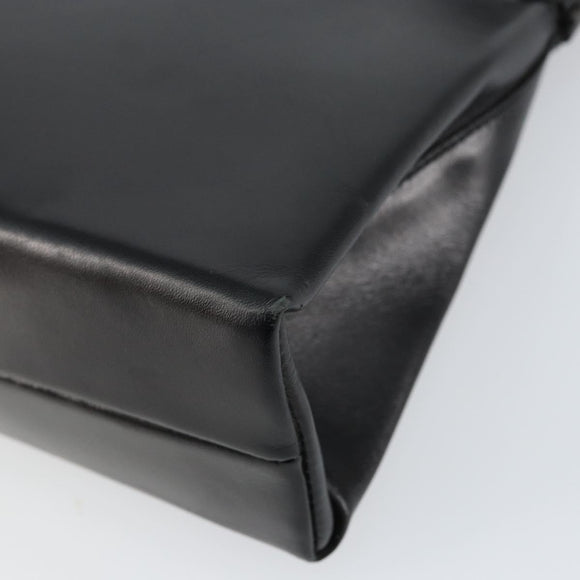 PRADA Hand Bag Leather Black Silver Auth bs31140