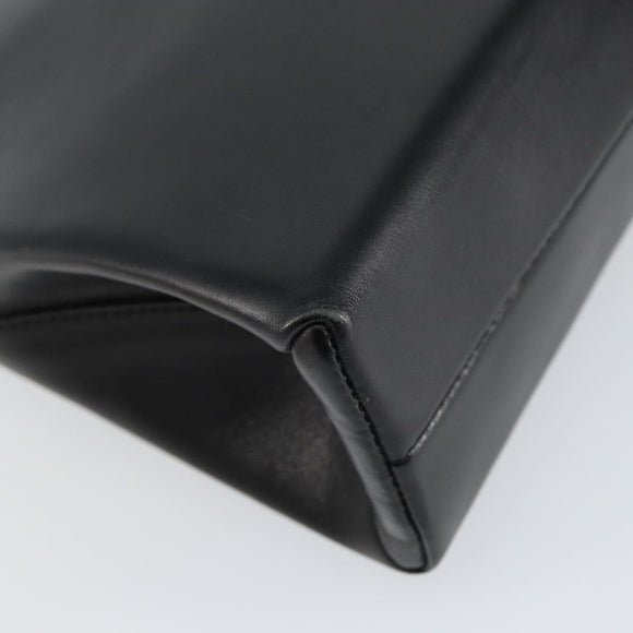 PRADA Hand Bag Leather Black Silver Auth bs31140