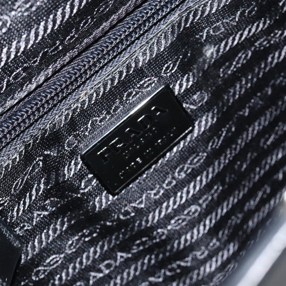 PRADA Hand Bag Leather Black Silver Auth bs31140