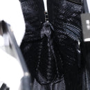 PRADA Hand Bag Leather Black Silver Auth bs31140-20