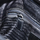 PRADA Hand Bag Leather Black Silver Auth bs31140-21