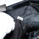 PRADA Hand Bag Leather Black Silver Auth bs31140-11