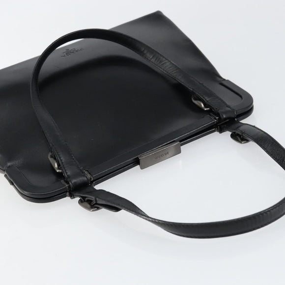 PRADA Hand Bag Leather Black Silver Auth bs31140