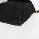 PRADA Chain Shoulder Bag Nylon Black Gold Auth bs31141-14