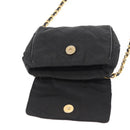 PRADA Chain Shoulder Bag Nylon Black Gold Auth bs31141-15
