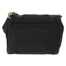 PRADA Chain Shoulder Bag Nylon Black Gold Auth bs31141-2