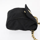 PRADA Chain Shoulder Bag Nylon Black Gold Auth bs31141-4