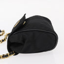 PRADA Chain Shoulder Bag Nylon Black Gold Auth bs31141-5