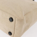 PRADA Hand Bag Canvas Beige Silver Auth bs31142-14