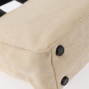 PRADA Hand Bag Canvas Beige Silver Auth bs31142-15