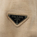 PRADA Hand Bag Canvas Beige Silver Auth bs31142-17