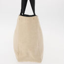 PRADA Hand Bag Canvas Beige Silver Auth bs31142-3