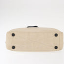 PRADA Hand Bag Canvas Beige Silver Auth bs31142-5