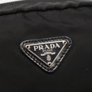 PRADA Pouch Nylon Black Silver Auth bs31143-13