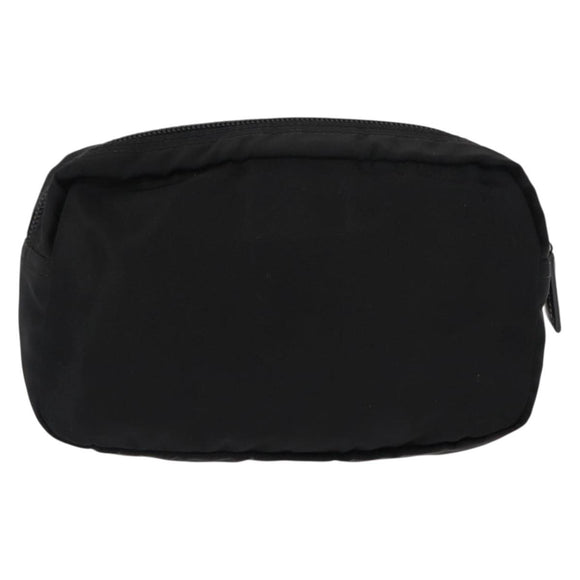 PRADA Pouch Nylon Black Silver Auth bs31143