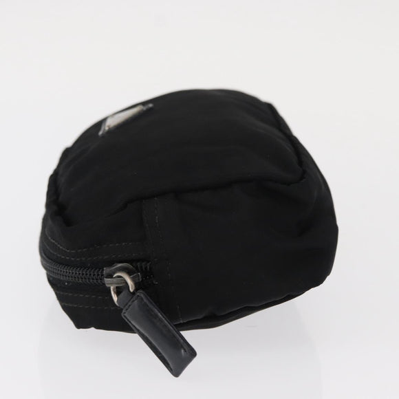 PRADA Pouch Nylon Black Silver Auth bs31143