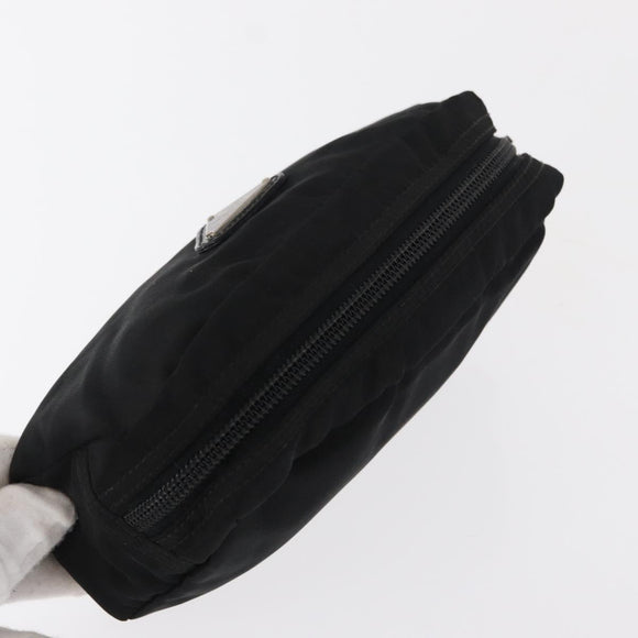 PRADA Pouch Nylon Black Silver Auth bs31143