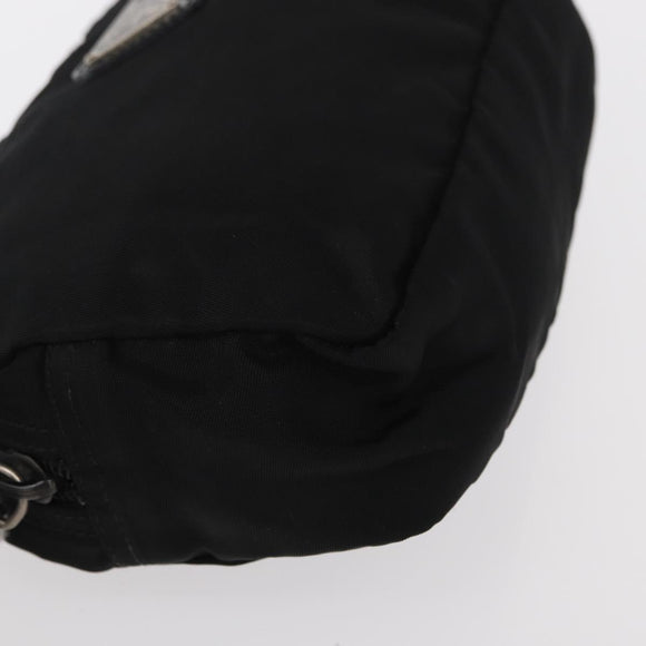PRADA Pouch Nylon Black Silver Auth bs31143
