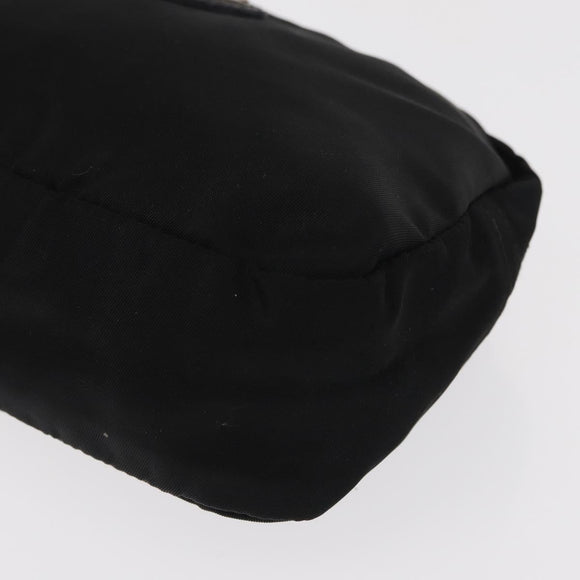 PRADA Pouch Nylon Black Silver Auth bs31143