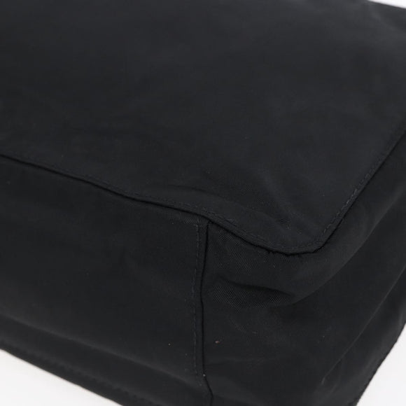 PRADA Hand Bag Nylon Black Silver Auth bs31144