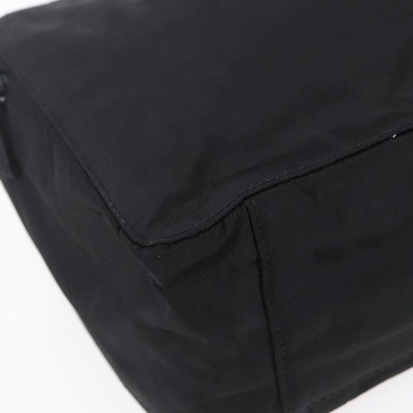 PRADA Hand Bag Nylon Black Silver Auth bs31144