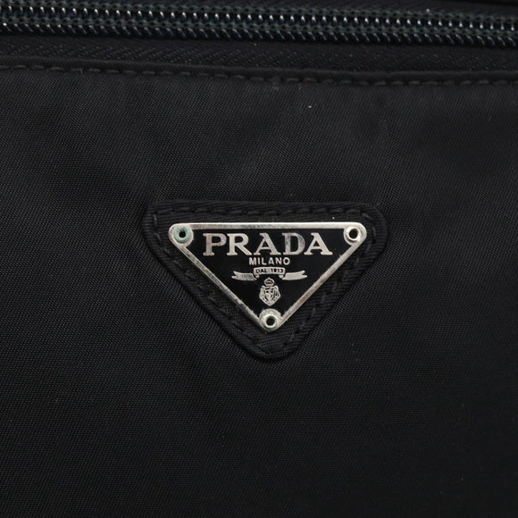 PRADA Hand Bag Nylon Black Silver Auth bs31144