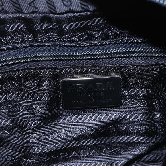 PRADA Hand Bag Nylon Black Silver Auth bs31144