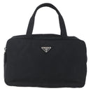 PRADA Hand Bag Nylon Black Silver Auth bs31144-13