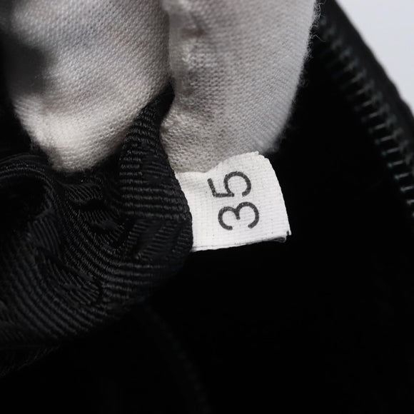 PRADA Hand Bag Nylon Black Silver Auth bs31144