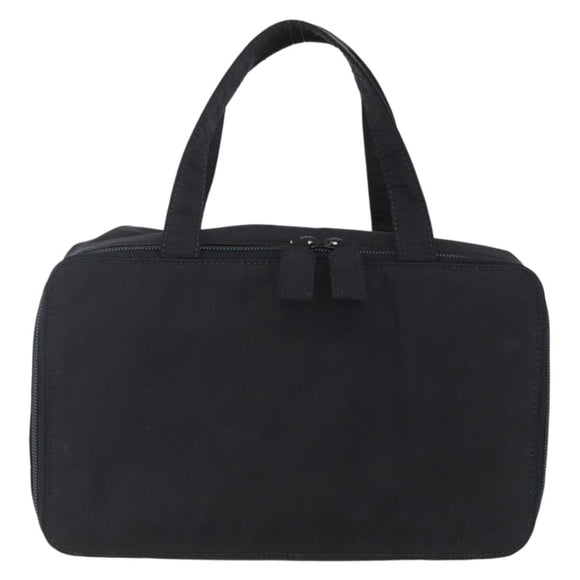 PRADA Hand Bag Nylon Black Silver Auth bs31144