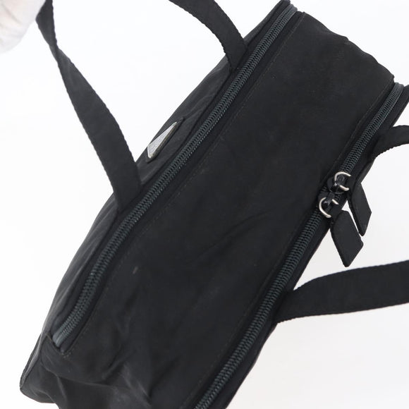 PRADA Hand Bag Nylon Black Silver Auth bs31144