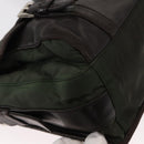 PRADA Shoulder Bag Nylon Leather Khaki Silver Auth bs31146-8