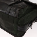 PRADA Shoulder Bag Nylon Leather Khaki Silver Auth bs31146-15