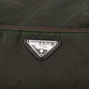PRADA Shoulder Bag Nylon Leather Khaki Silver Auth bs31146-18