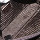 PRADA Shoulder Bag Nylon Leather Khaki Silver Auth bs31146-11