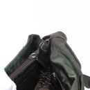 PRADA Shoulder Bag Nylon Leather Khaki Silver Auth bs31146-23