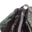 PRADA Shoulder Bag Nylon Leather Khaki Silver Auth bs31146-25