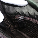 PRADA Shoulder Bag Nylon Leather Khaki Silver Auth bs31146-28