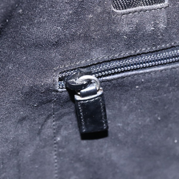 PRADA Hand Bag Leather Black Silver Auth bs31147