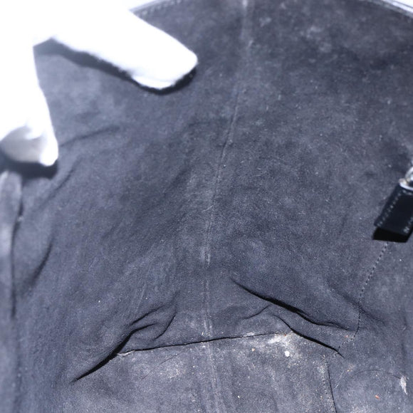 PRADA Hand Bag Leather Black Silver Auth bs31147